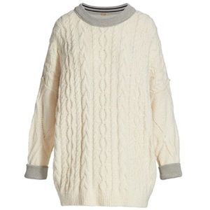 Free People Ivory Cable Knit Sweater